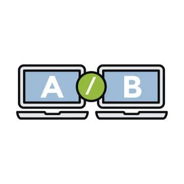Testing, Trial, and Research Icon with A and B letters Stock Illustration
