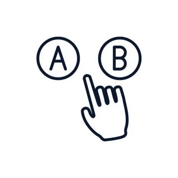 Testing, Trial, and Research Icon with A and B letters Stock Illustration