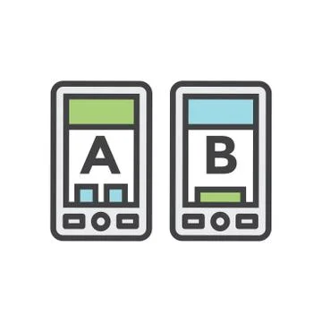 Testing, Trial, and Research Icon with A and B letters Illustrazione stock