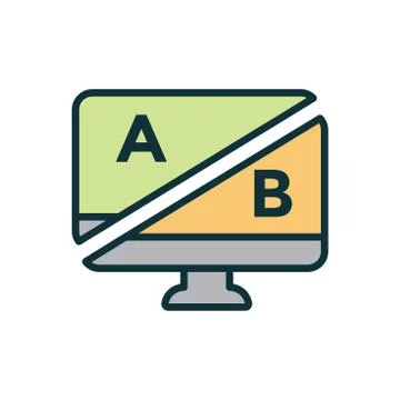 Testing, Trial, and Research Icon with A and B letters Stock Illustration