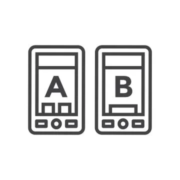 Testing, Trial, and Research Icon with A and B letters Stock Illustration