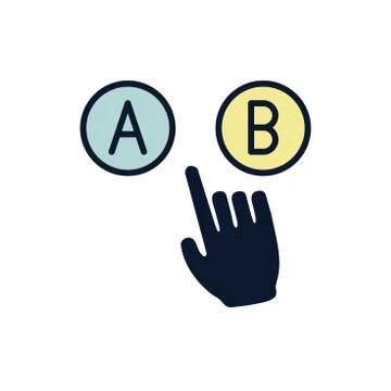 Testing, Trial, and Research Icon with A and B letters Illustrazione stock