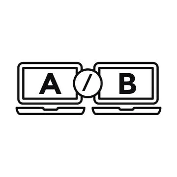 Testing, Trial, and Research Icon with A and B letters Stock Illustration