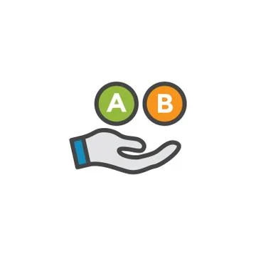 Testing, Trial, and Research Icon with A and B letters Stock Illustration