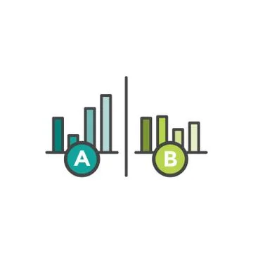 Testing, Trial, and Research Icon with A and B letters Illustrazione stock