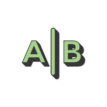 Testing, Trial, and Research Icon with A and B letters Stock Illustration