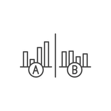 Testing, Trial, and Research Icon with A and B letters Stock Illustration