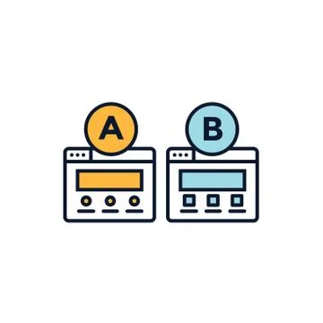 Testing, Trial, and Research Icon with A and B letters Stock Illustration