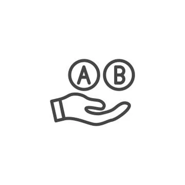 Testing, Trial, and Research Icon with A and B letters Stock Illustration
