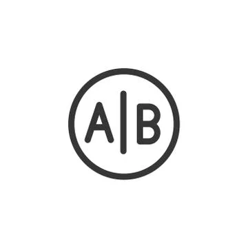 Testing, Trial, and Research Icon with A and B letters Stock Illustration