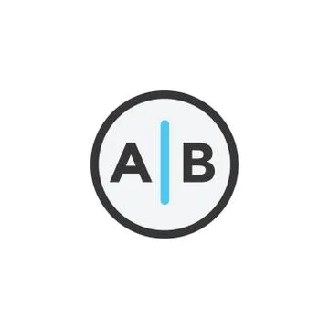 Testing, Trial, and Research Icon with A and B letters Stock Illustration