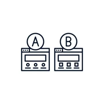 Testing, Trial, and Research Icon with A and B letters Stock Illustration