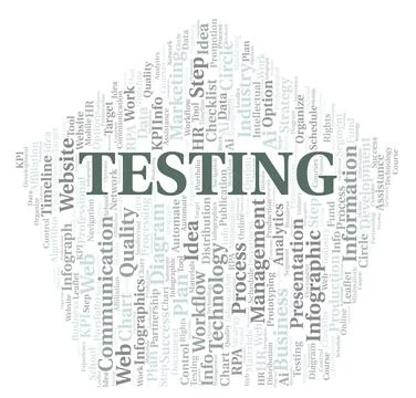 Testing typography word cloud create with the text only. Stockillustratie