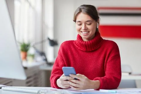 Testing UX design on smartphone Stock Photos