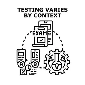 Testing various contexts for quality and development assessment Illustrazione stock