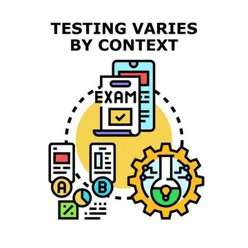 Testing various contexts for quality and development assessment Stock Illustration