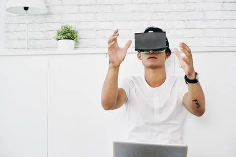 Testing VR application Stock Photos