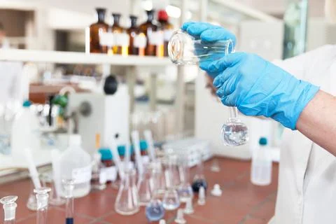 Testing water quality in the laboratory Stock Photos