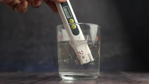 Testing Water Quality with a TDS Meter Stock Footage 327250771