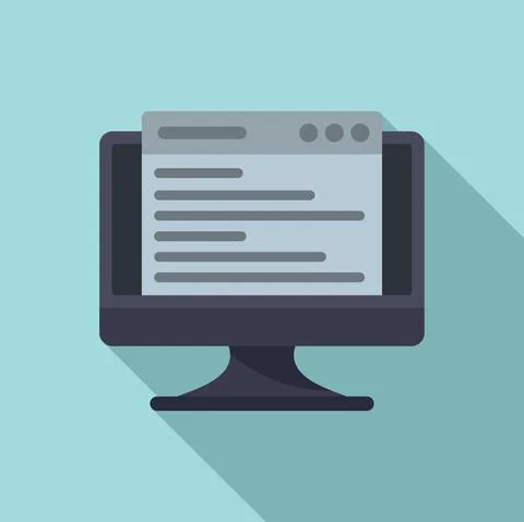 Testing web page icon, flat style Illustrazione stock