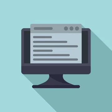 Testing web page icon, flat style Illustrazione stock