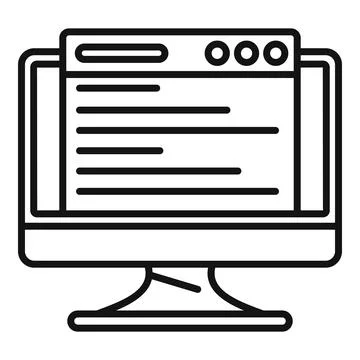 Testing web page icon, outline style Illustrazione stock