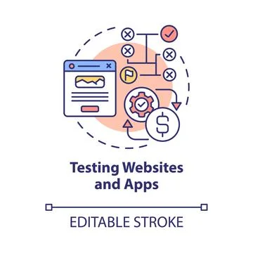 Testing websites and apps concept icon 스톡 일러스트