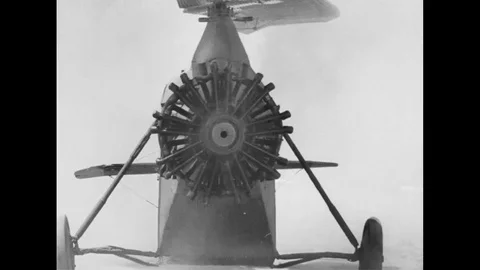 Testing Weird Prototype Gyro-plane For Strato Flight Stock Footage 110882748