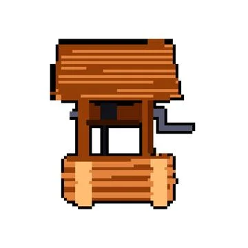 Testing well water pixel art vector illustration Stock Illustration
