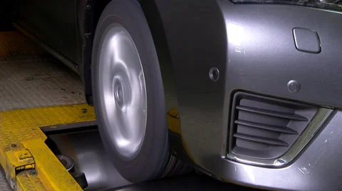Testing wheel of automobile Stock Footage 35588064