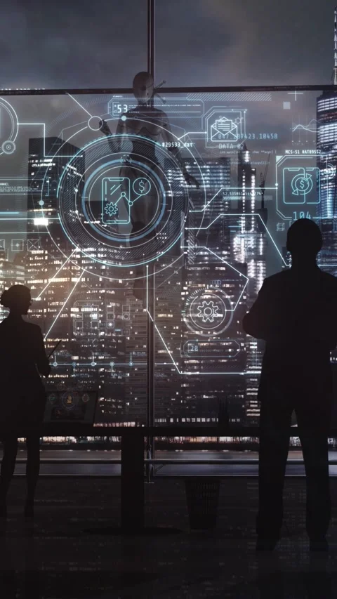 Testing the work of artificial intelligence in a company. Stock Footage 325323687
