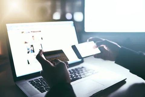 Testing your network security. High angle shot of an unrecognizable man doing Stock Photos