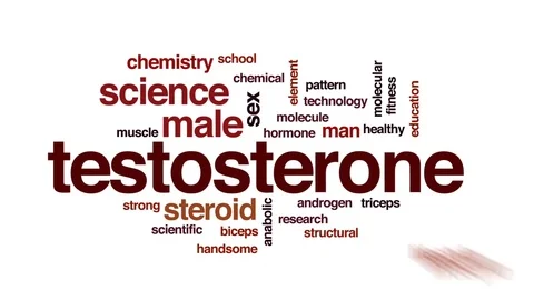 Testosterone animated word cloud, text design animation. Stock Footage