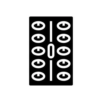 Testosterone capsule blister pack glyph icon vector illustration Ilustración de archivo