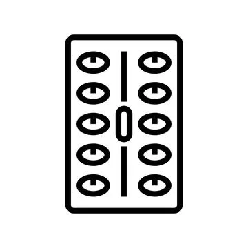 Testosterone capsule blister pack line icon vector illustration Ilustración de archivo