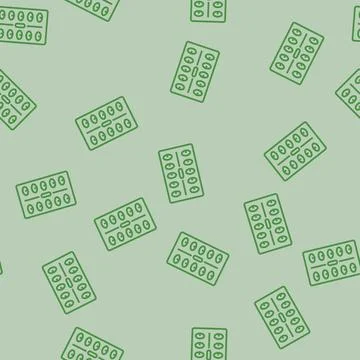Testosterone capsule blister pack line seamless pattern Stock Illustration