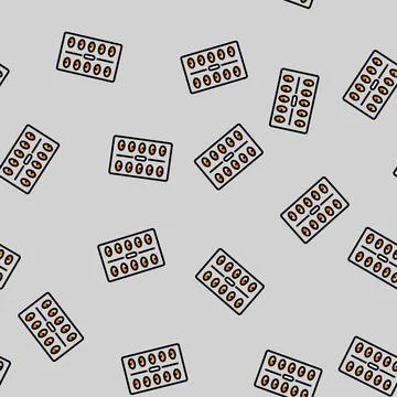 Testosterone capsule blister pack vector seamless pattern Stock Illustration