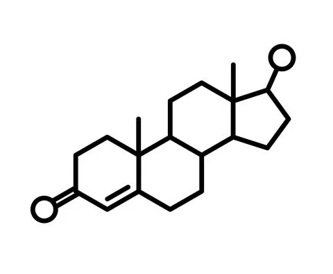 Testosterone chemical formula Stock Illustration