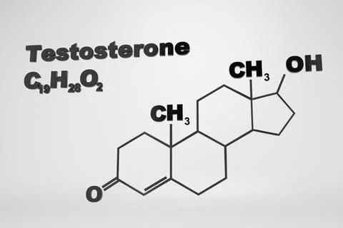 Testosterone formula in 3d style Stock Illustration