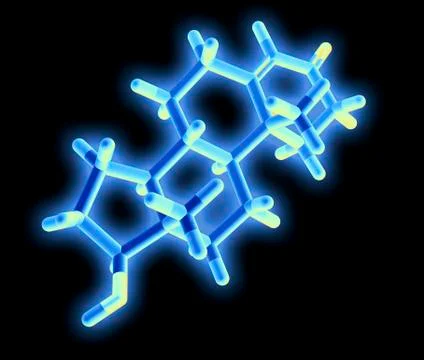 Testosterone hormone; molecular model Stock Illustration
