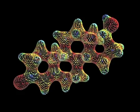 Testosterone hormone; molecular model Stock Illustration
