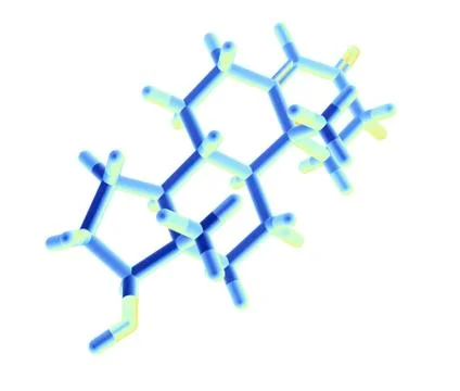Testosterone hormone; molecular model Stock Illustration