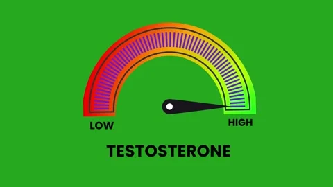 Testosterone index meter on a green animation 4K video Stock Footage 335675296