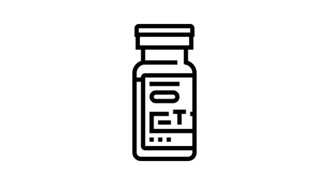 Testosterone injection vial line icon animation Stock Footage 326121396