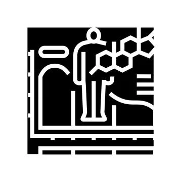 Testosterone level chart glyph icon vector illustration Stock Illustration