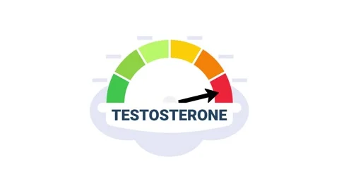 Testosterone level increasing and decreasing, on white and blue background Video stock 309522990