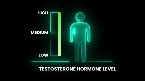 Testosterone level indicator with male icon animation Vídeos de archivo 329437822