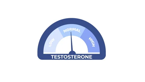 Testosterone level meter animation with rising and falling hormone levels, .. Vídeo Stock 347886997