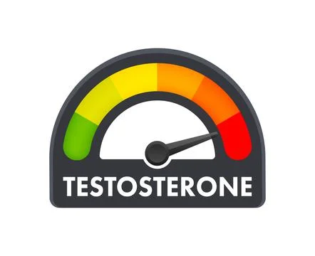 Testosterone level metering scale. Sign tachometer, speedometer, indicators Illustrazione stock