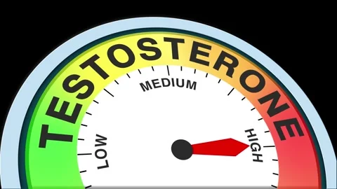 Testosterone Level Text or Word  Low and Medium to High Meter Concept Stock Footage 288555734
